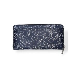 Michael Kors Wallet Mens Grant Tech Zip Around Navy Blue White Palm Tree design